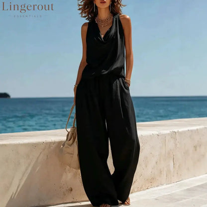 Effortless White Linen Two-Piece Set