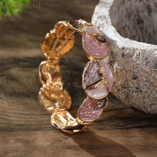 Elegant Pastel Stone Bangle Bracelet