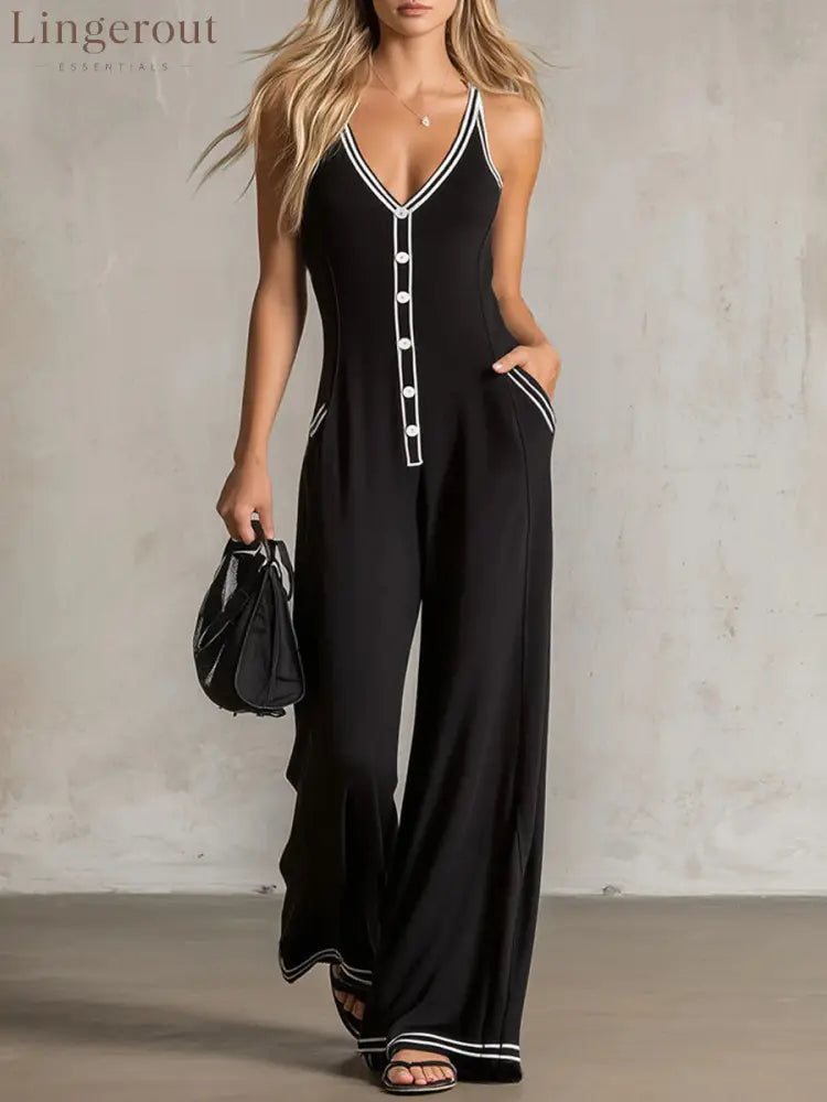 Elevated Everyday Wide-Leg Jumpsuit - Black / S