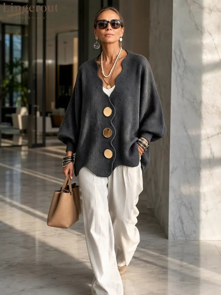 Everyday Button Front Cardigan Sweater - HOT SALE
