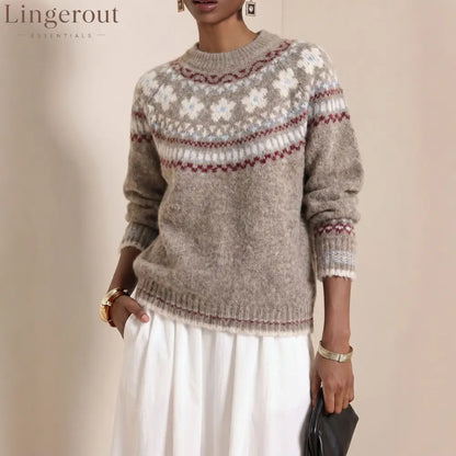 Fair Isle Retro Jacquard Knit Sweater