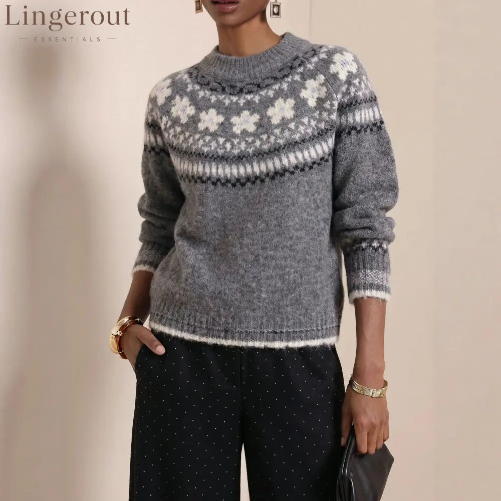 Fair Isle Retro Jacquard Knit Sweater