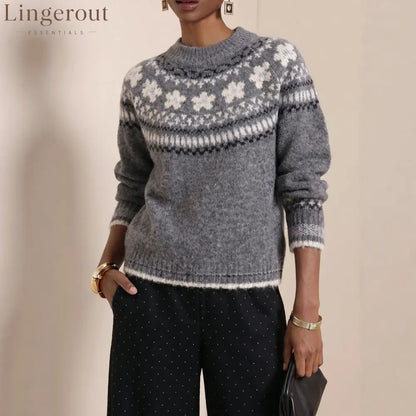 Fair Isle Retro Jacquard Knit Sweater