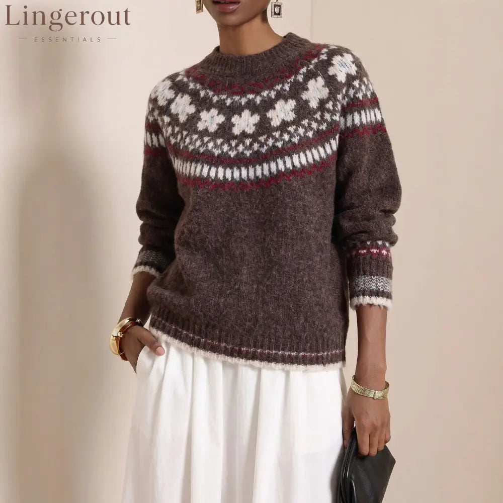Fair Isle Retro Jacquard Knit Sweater