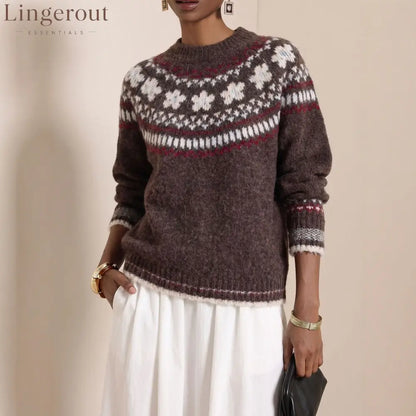 Fair Isle Retro Jacquard Knit Sweater