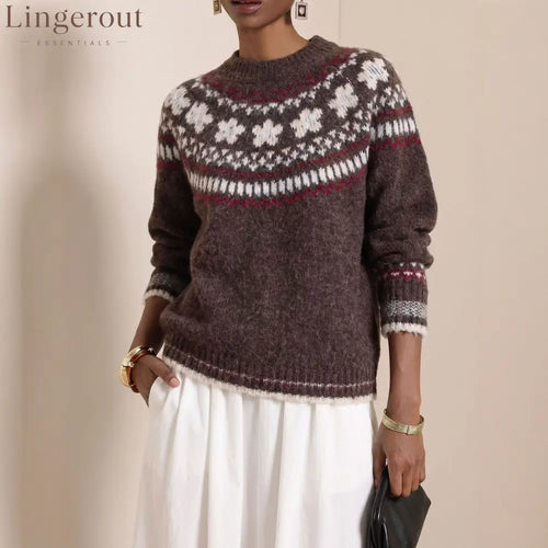 Fair Isle Retro Jacquard Knit Sweater