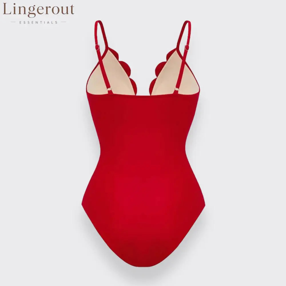 Flower Hollow One Piece Swimsuit and Skirt