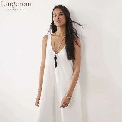 Flowy V-Neck Sleeveless Maxi Dress