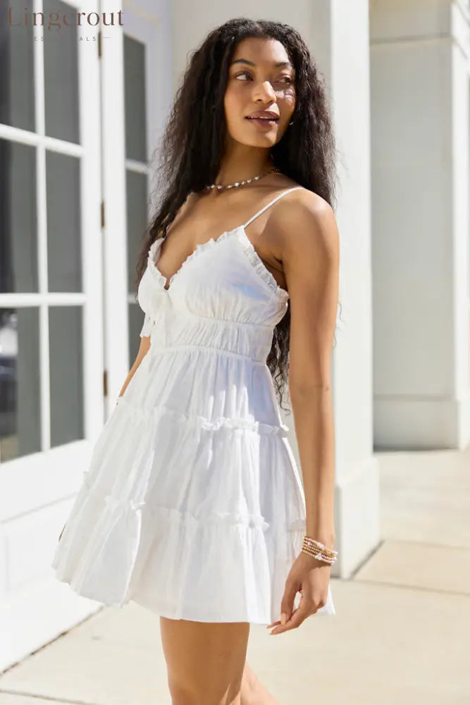 Forever and a Day White Tiered Mini Dress