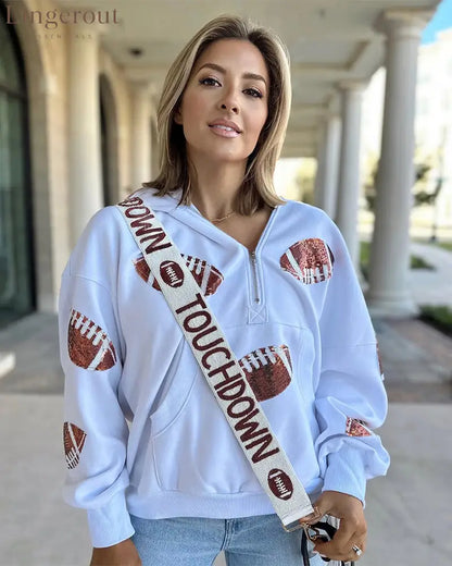 ‘Glam Kickoff’ Long Sleeve Zip Hoodie - Bra