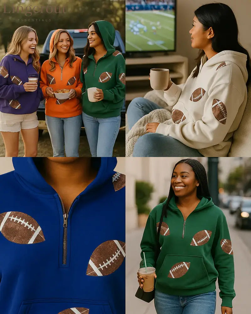 ‘Glam Kickoff’ Long Sleeve Zip Hoodie - Bra