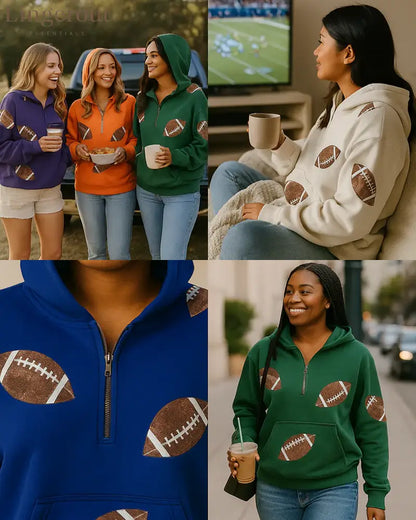 ‘Glam Kickoff’ Long Sleeve Zip Hoodie - Bra