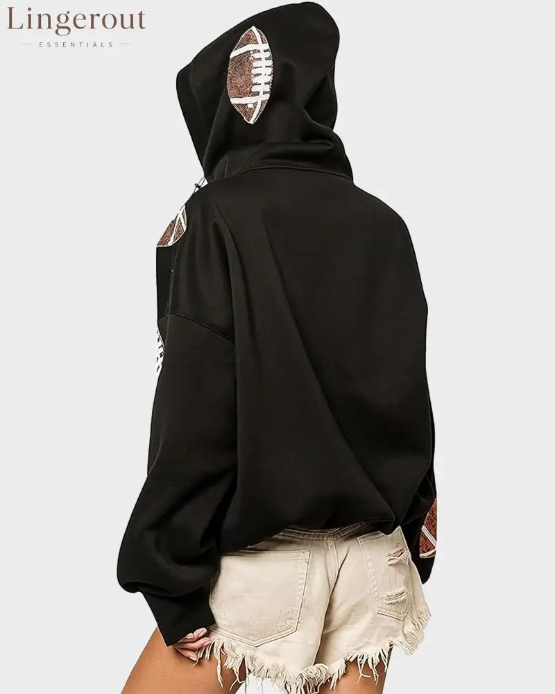 ‘Glam Kickoff’ Long Sleeve Zip Hoodie - Bra