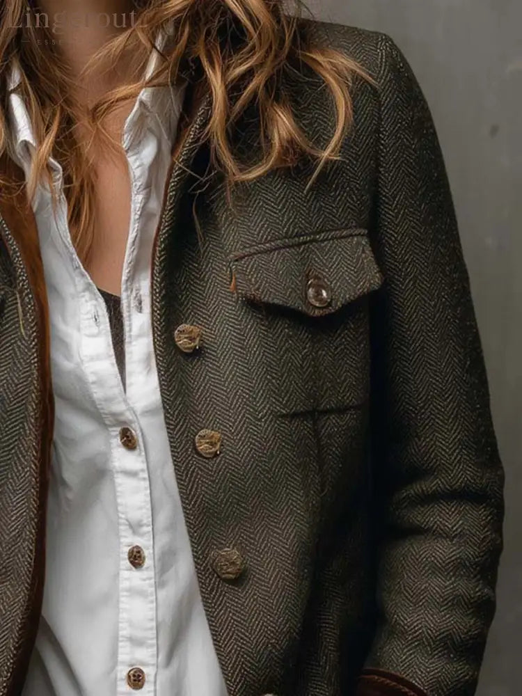 Groovy Collared Long Sleeve Outerwear