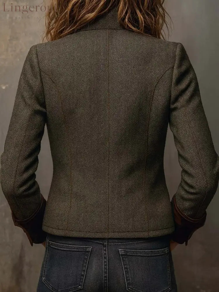 Groovy Collared Long Sleeve Outerwear