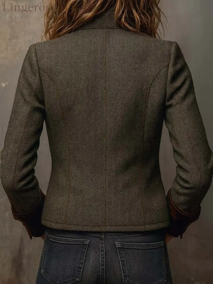 Groovy Collared Long Sleeve Outerwear