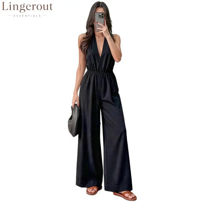 Halter Wide-Leg Jumpsuit