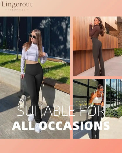 High Waist Butt-lifting Flare Leggings For Women
