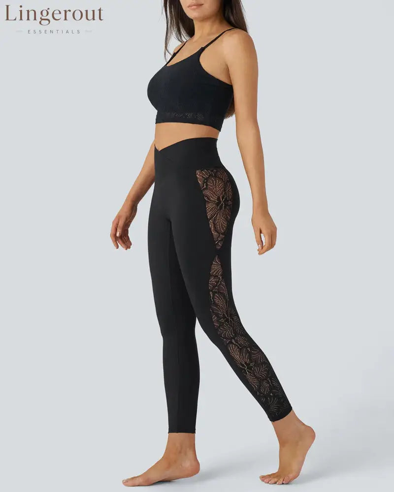 High-Waist Tummy Control Butt Lifting Lace Leggings