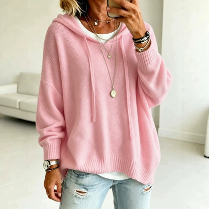 Women's Pullover Sweater Jumper Vacation Daily Stylish Hooded Knitted 3/4 Length Sleeve Long Tops Knit
