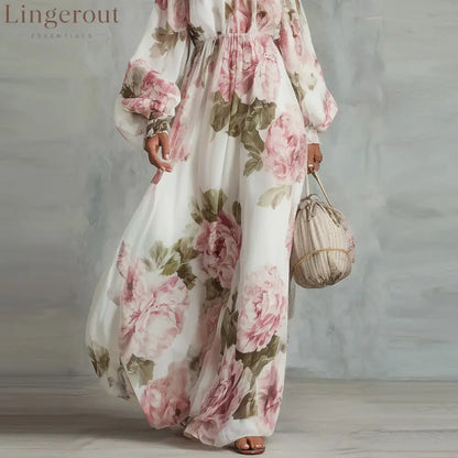 Indigo Watercolor Halter Wide-Leg Dress
