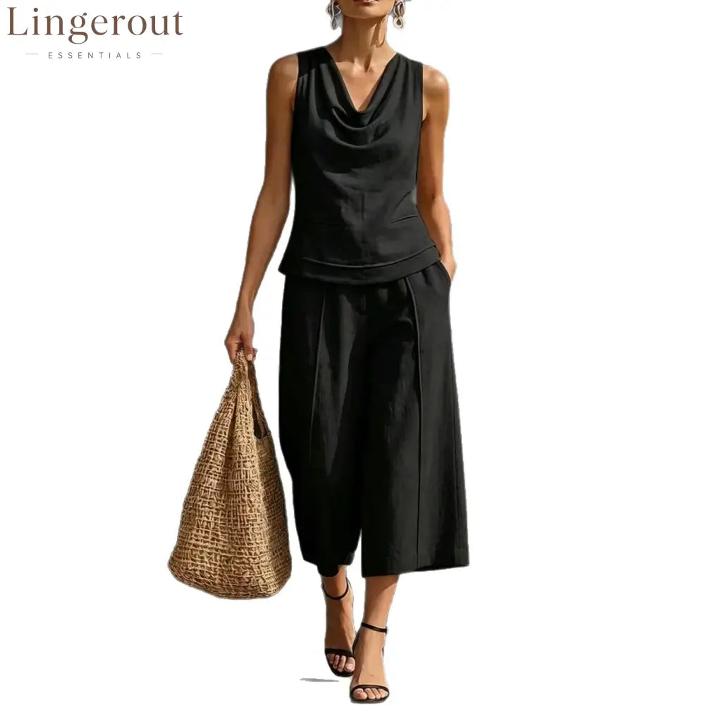Linen 2-Piece Sleeveless Outfit