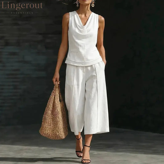 Linen 2-Piece Sleeveless Outfit