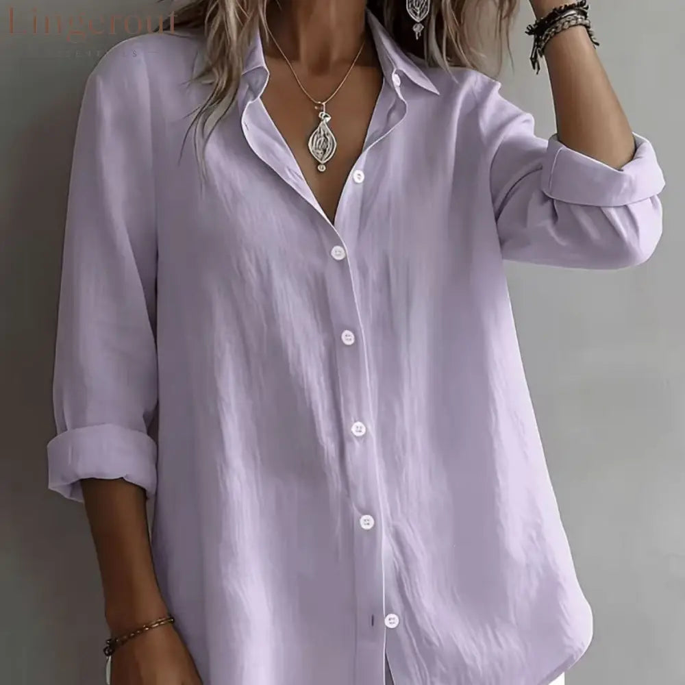 Linen Blend Button Front Casual Shirt