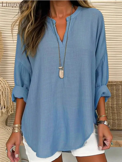 2026 Cross-Border Foreign Trade European And American Ebay Amazon Wish Popular Women’S Autumn And Winter V-Neck Cotton