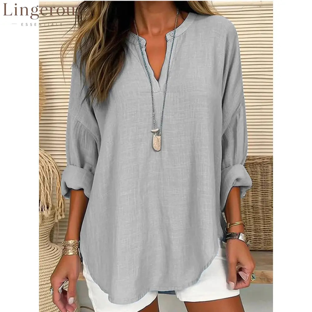 2026 Cross-Border Foreign Trade European And American Ebay Amazon Wish Popular Women’S Autumn And Winter V-Neck Cotton