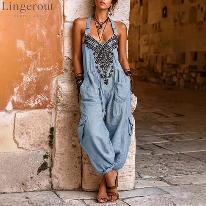 Loose Cargo Jumpsuit with Pockets