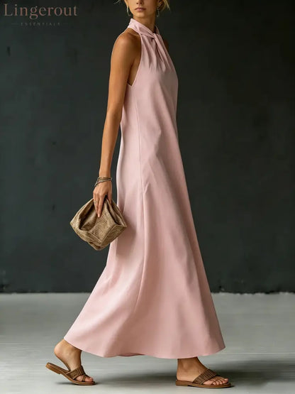 Minimalist & Elegant Halter Maxi Dress