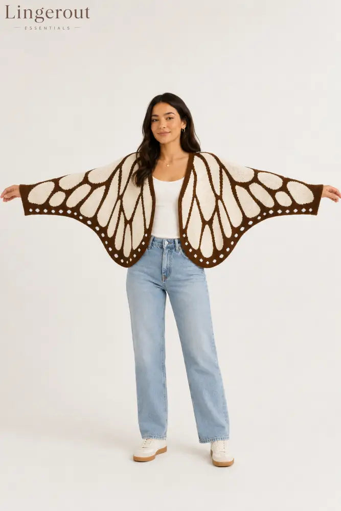 Monarch Butterfly Wing Knit Cardigan