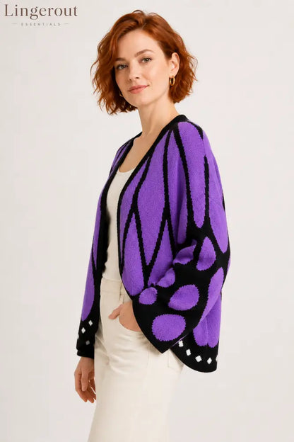 Monarch Butterfly Wing Knit Cardigan