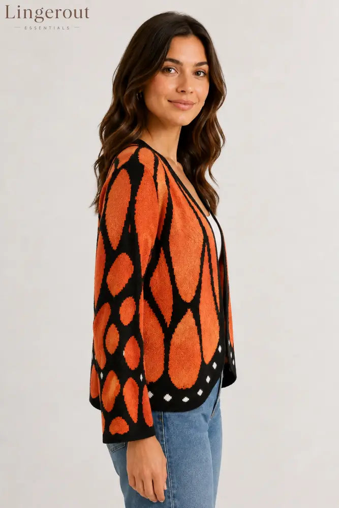 Monarch Butterfly Wing Knit Cardigan