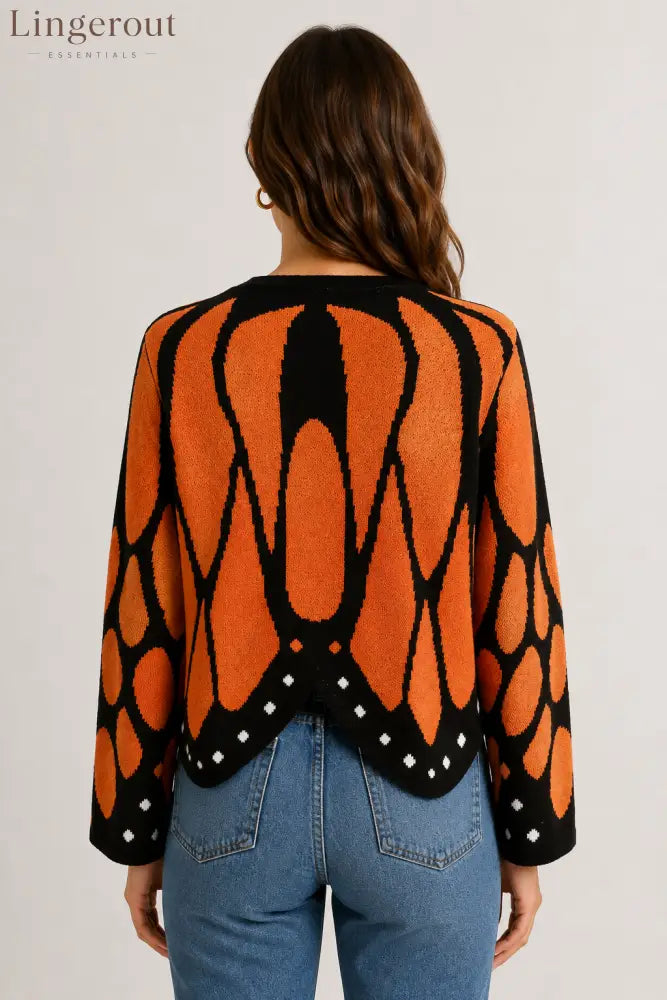 Monarch Butterfly Wing Knit Cardigan