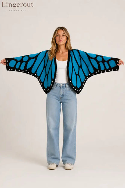 Monarch Butterfly Wing Knit Cardigan