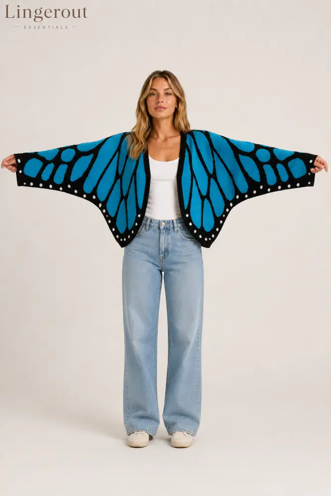 Monarch Butterfly Wing Knit Cardigan