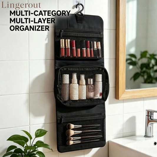Multi-Layer Hanging Makeup Organizer - Travel Toiletry Bag