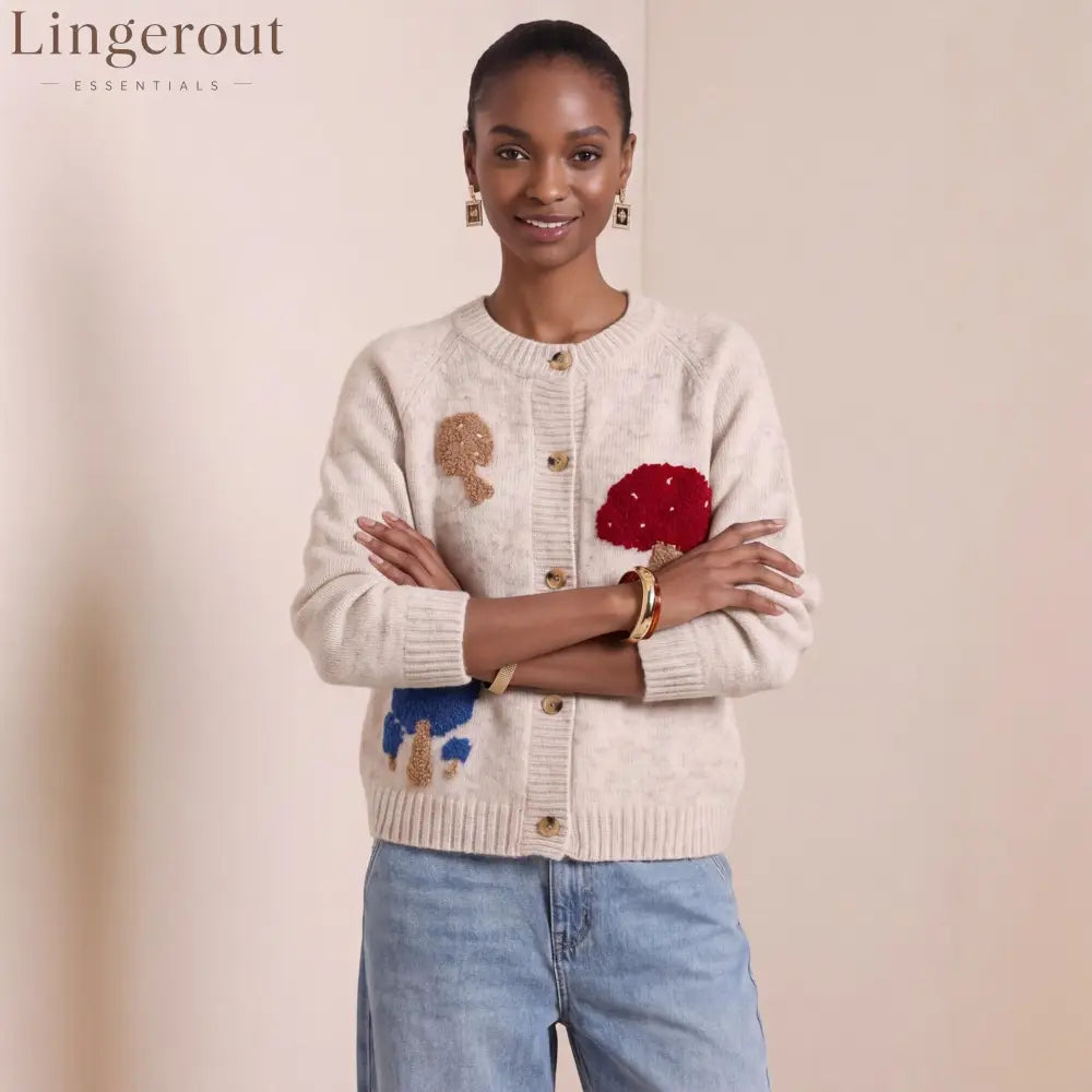 2026 Cross-Border Autumn And Winter New Jacquard Sweater Women’S Cardigan Loose Soft And Waxy Fashion Women’S Round