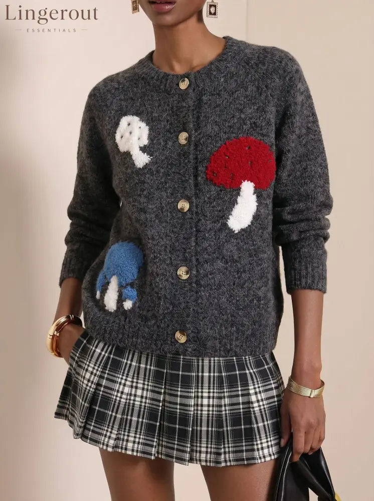 2026 Cross-Border Autumn And Winter New Jacquard Sweater Women’S Cardigan Loose Soft And Waxy Fashion Women’S Round