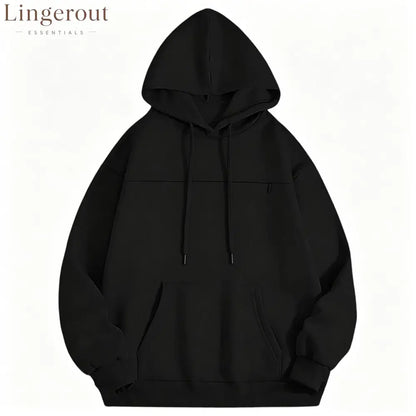 Oversized Chest Pocket Hoodie - Black / S