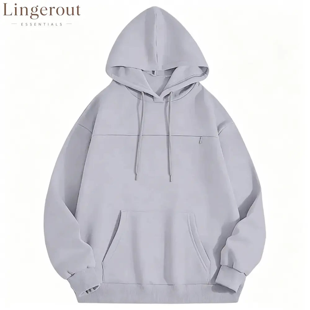 Oversized Chest Pocket Hoodie - Light gray / S