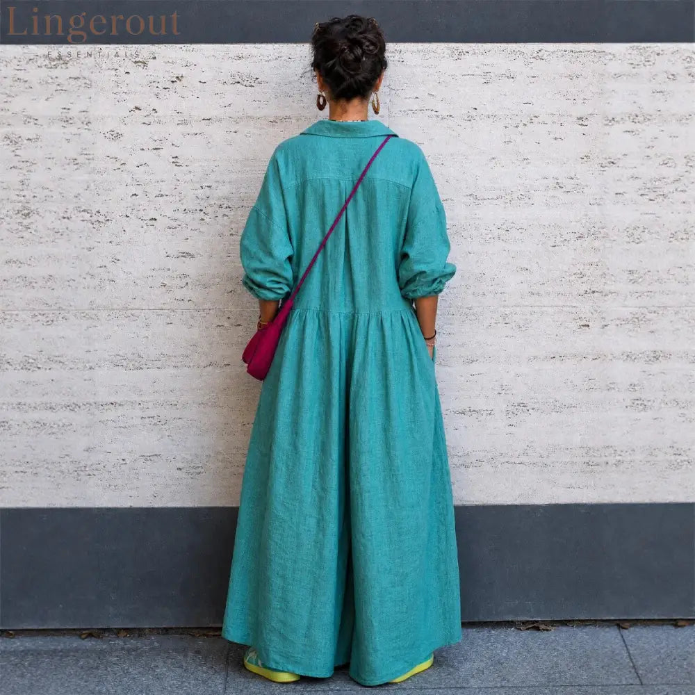 Oversized Linen Wide Leg Jumpsuit