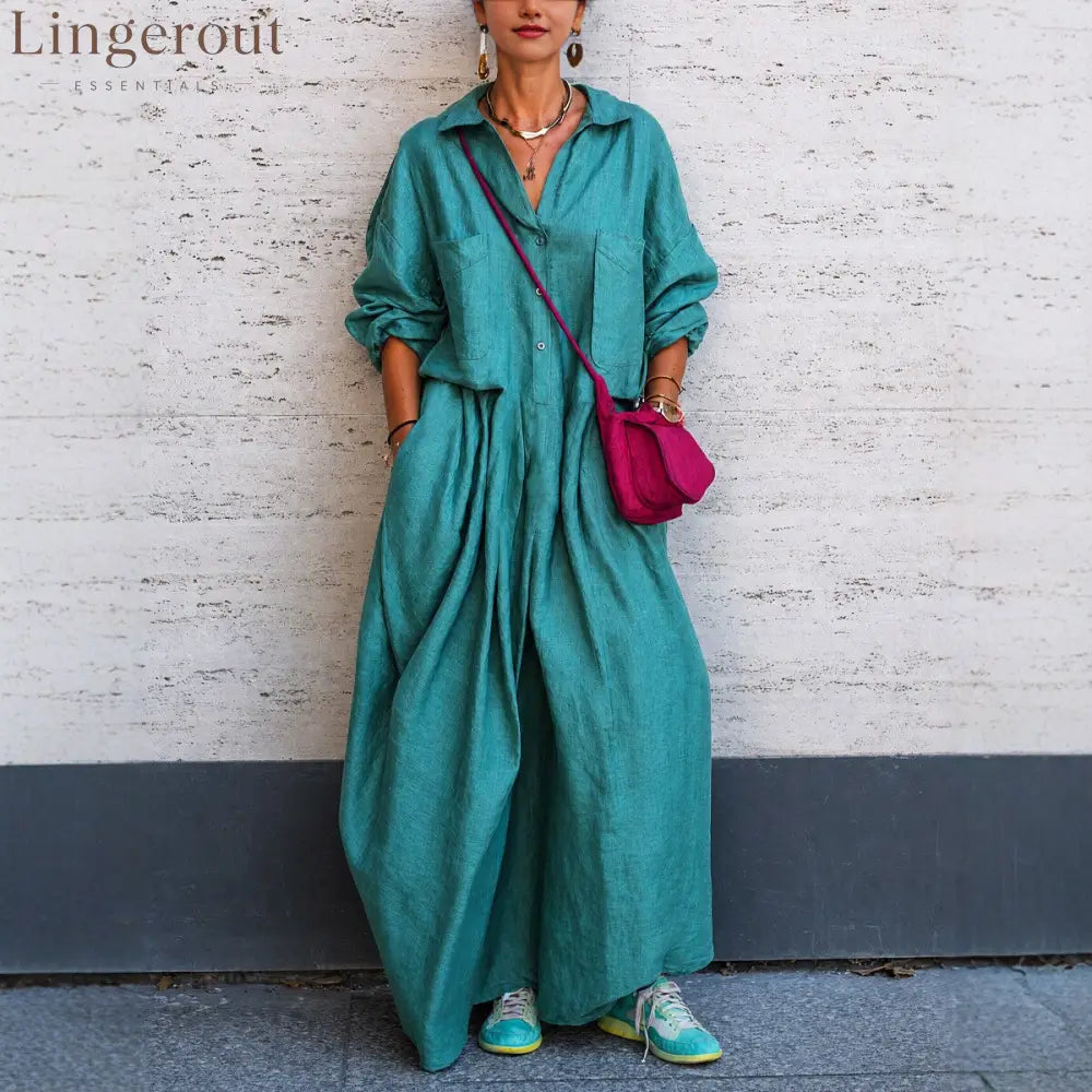 Oversized Linen Wide Leg Jumpsuit