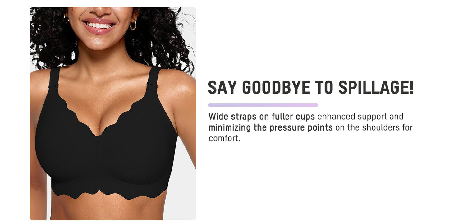 Hugmecurve Soft Full Coverage Scalloped Wireless Jelly Bra
