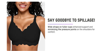 Hugmecurve Soft Full Coverage Scalloped Wireless Jelly Bra