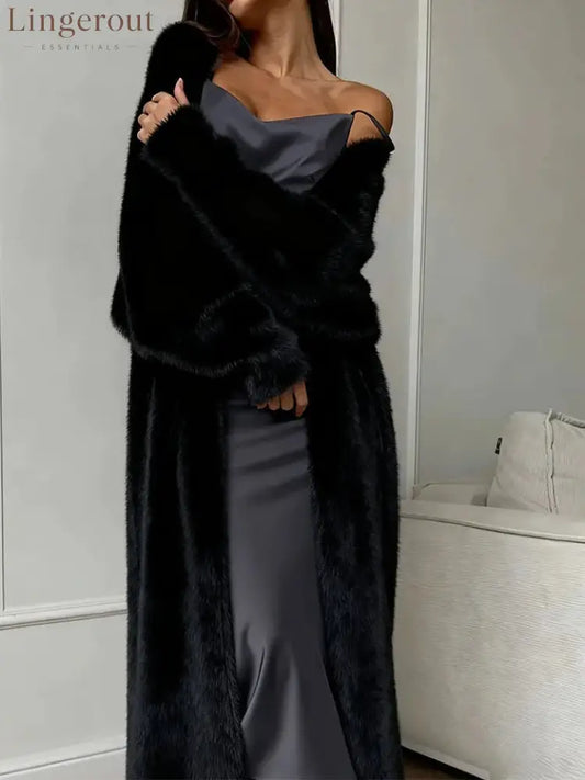 Plush fluffy autumn and winter loose coat women’s long cardigan imitation mink white knitted cardigan
