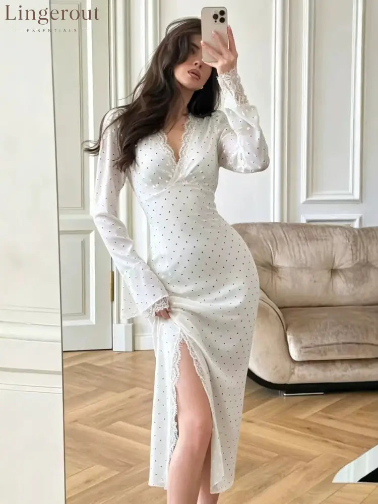 Polka-dot lace dress