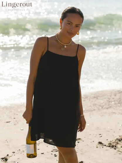 Pure Cotton Square Neck Mini Dress